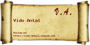Vido Antal névjegykártya
